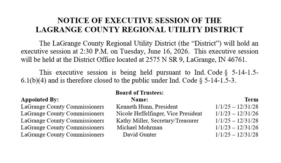 6-16-2026 Notice of Executive Session