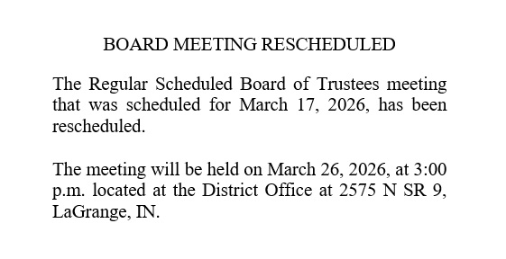 Meeting Rescheduled